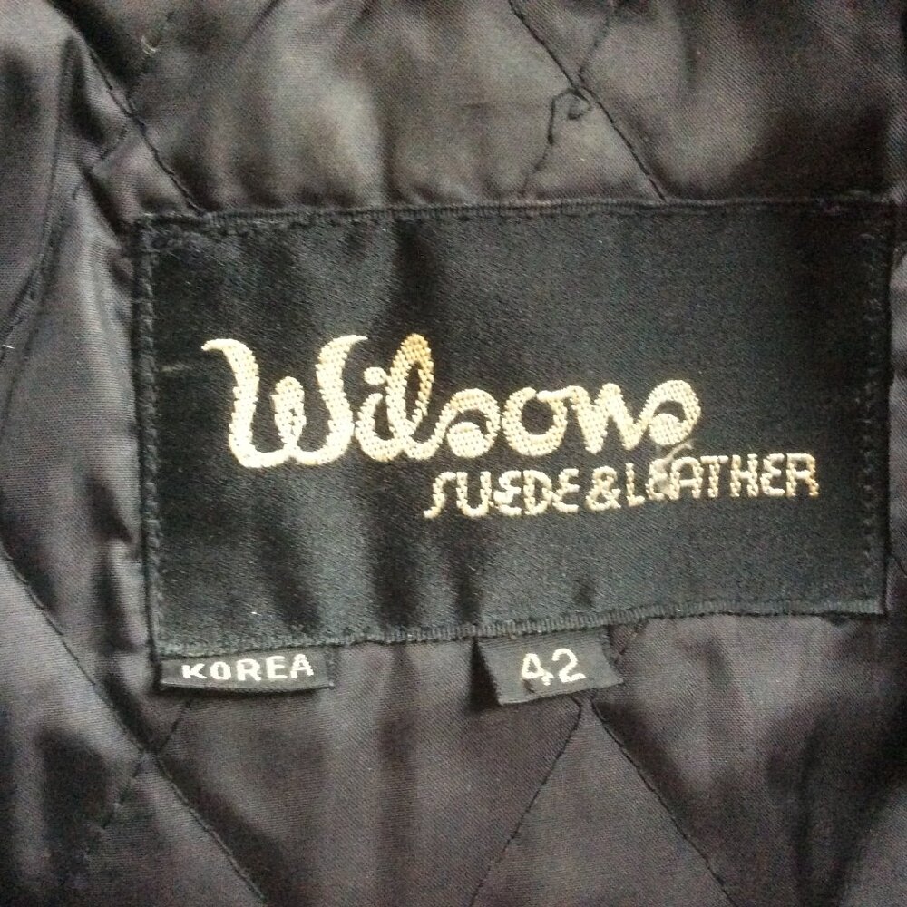 Vintage Wilsons Leather Black Asymmetrical Zip Moto Biker Jacket Size 42-Large - Picture 3 of 14